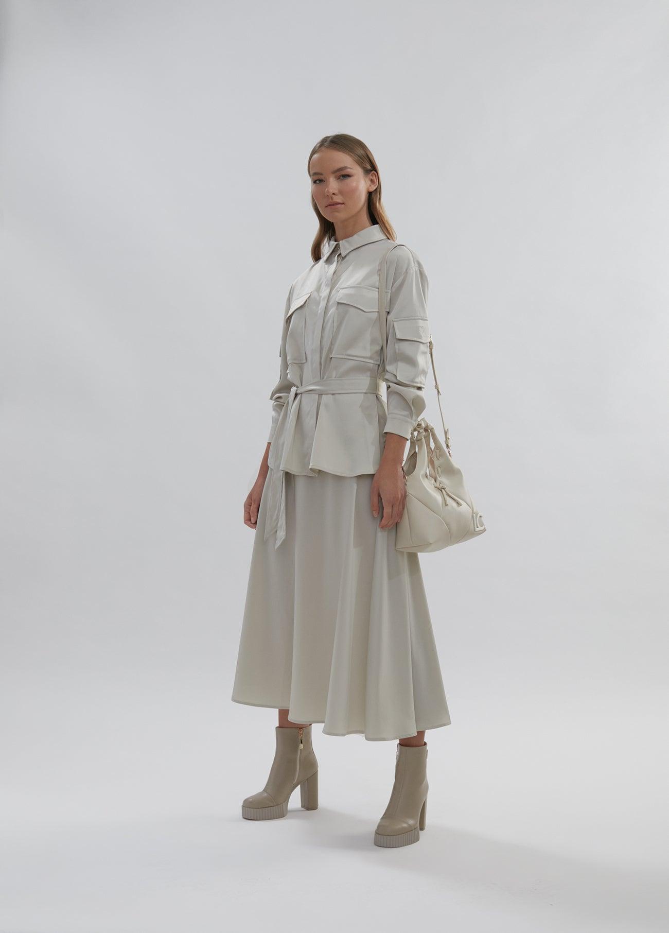 12460019-Satin overshirt-Ivory