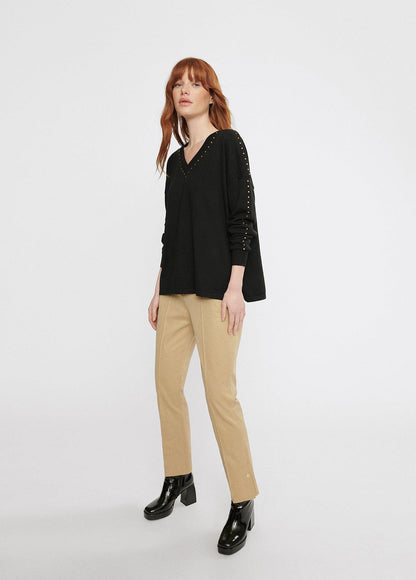 12461002-Studded sweater-Black