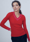 12461005-Sweater with collar detail-Red