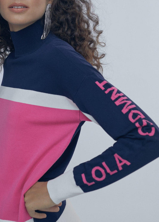 12461015-Two-tone sweater-Pink