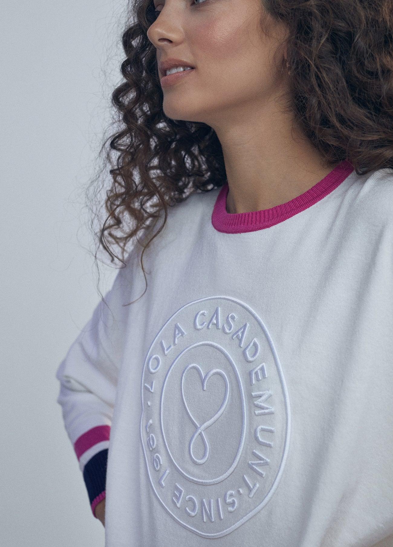 12461016-Sweater with cuff details-White