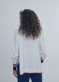 12461016-Sweater with cuff details-White