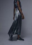 12461022-Pleated midi skirt-Silver