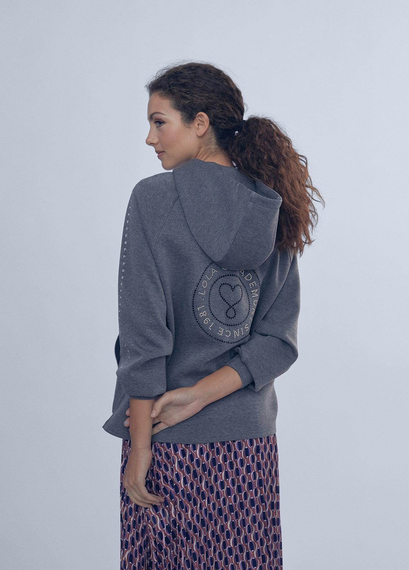 12462004-Sweatshirt with logo pockets-Grey