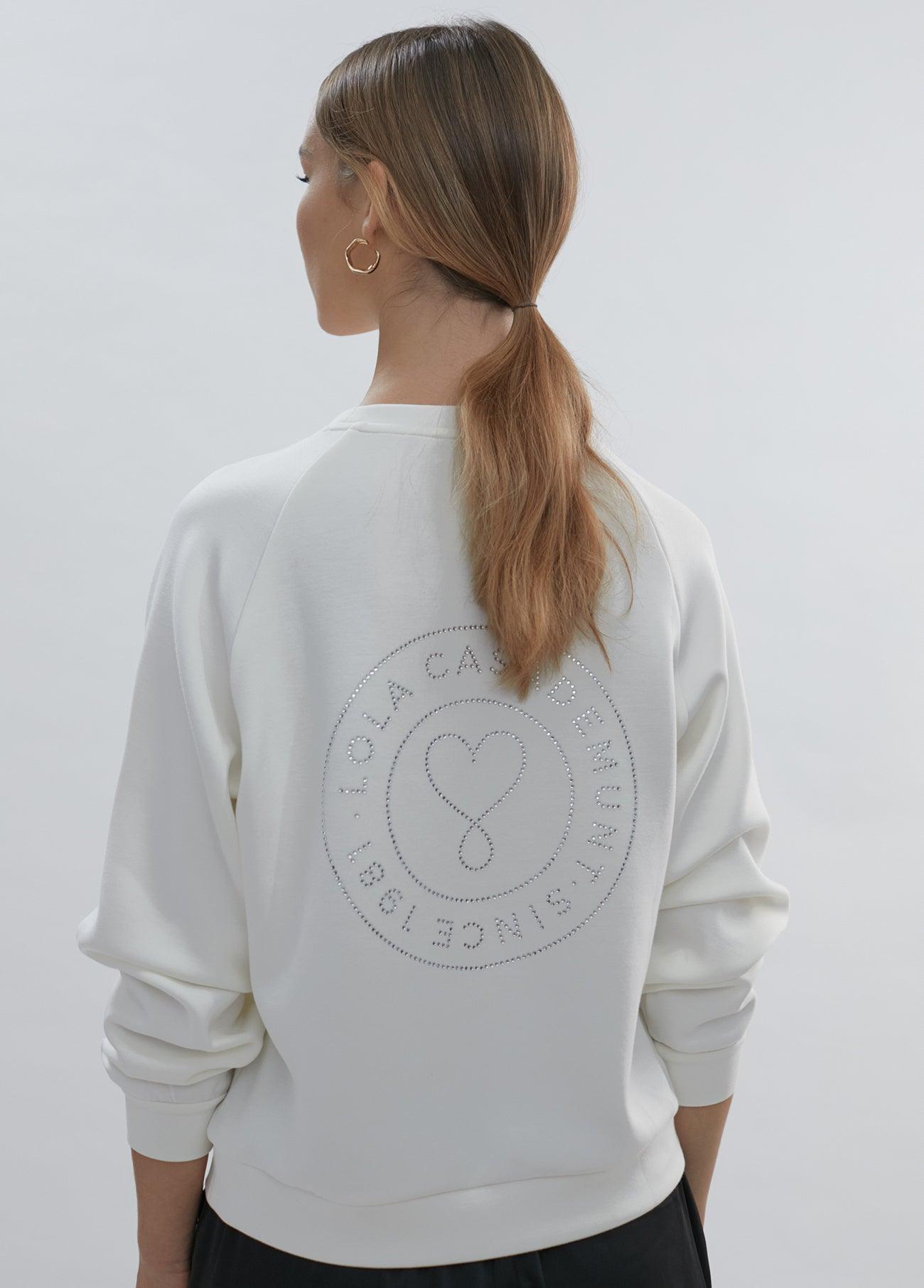 12462012-Lola sweatshirt with rhinestone details-White