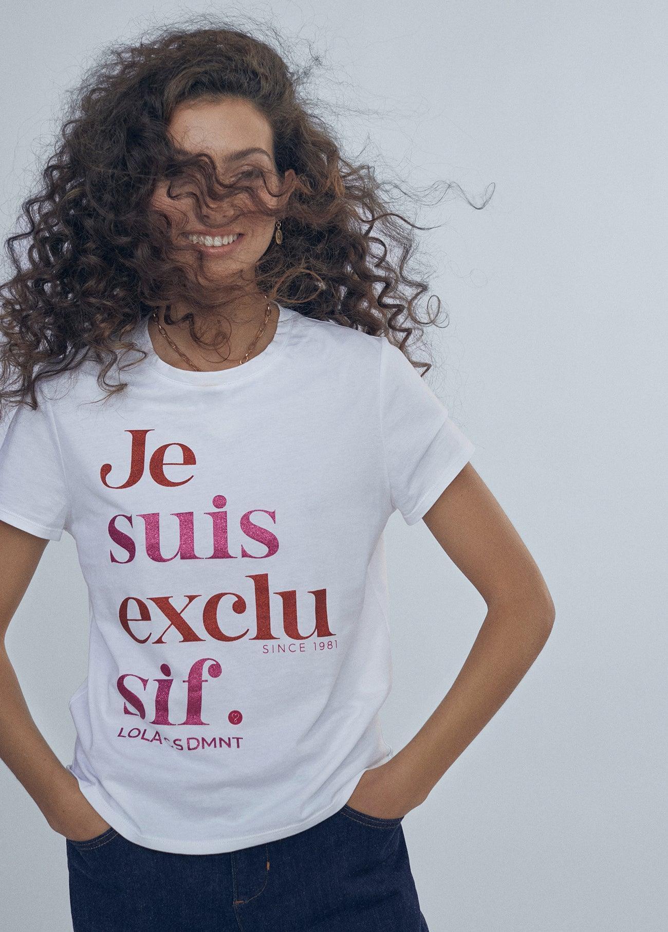 12462015-Short sleeve “Je suis exclusif” T-shirt-White