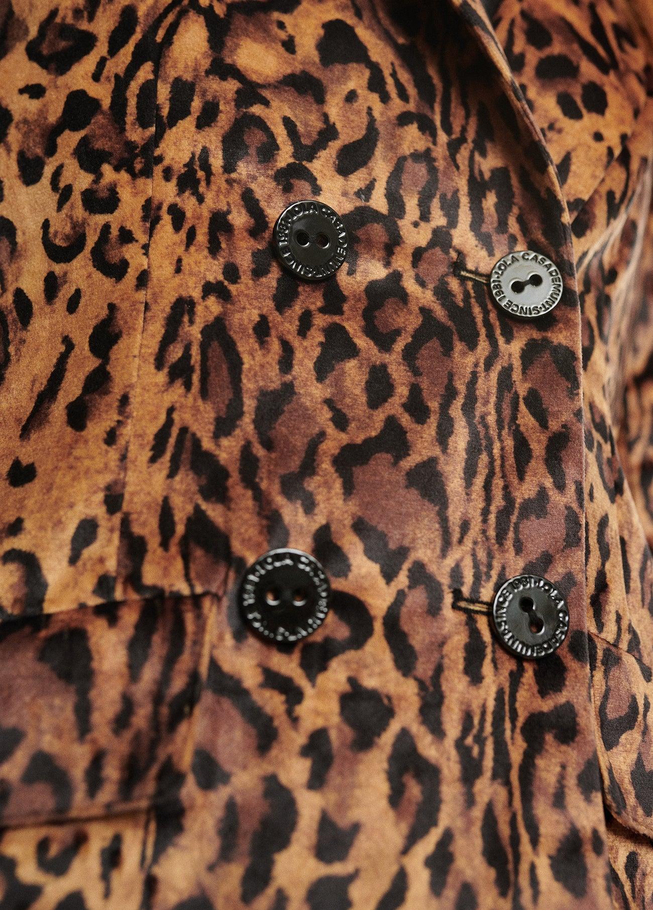 12463003-Animal print velvet blazer-Multi