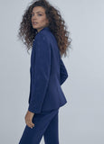 12463006-Blazer with rhinestone sleeve detail-Blue