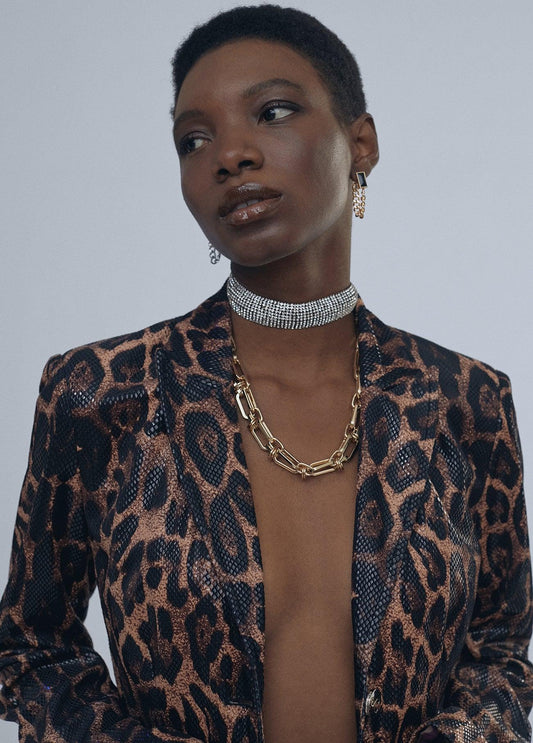 12463007-Animal print blazer-Multi