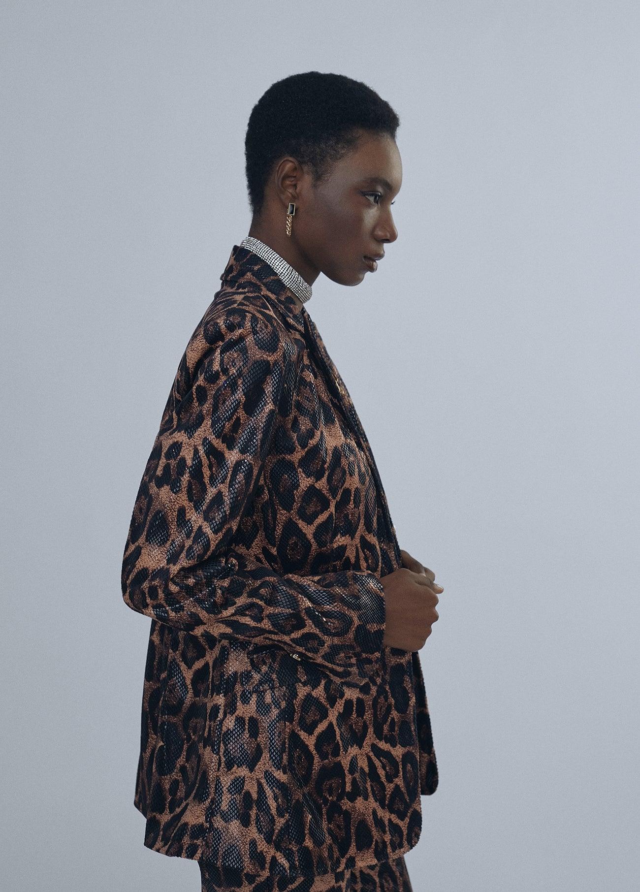 12463007-Animal print blazer-Multi