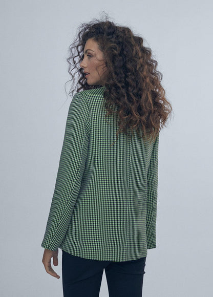 12463013-Green houndstooth blazer-Multi