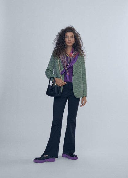 12463013-Green houndstooth blazer-Multi