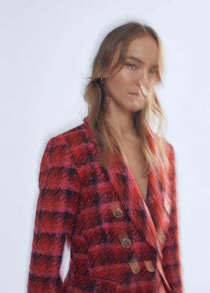 12463014-Fitted tweed blazer-Multi