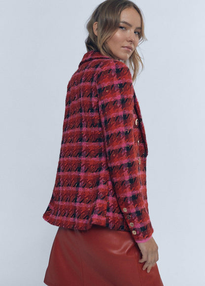 12463014-Fitted tweed blazer-Multi