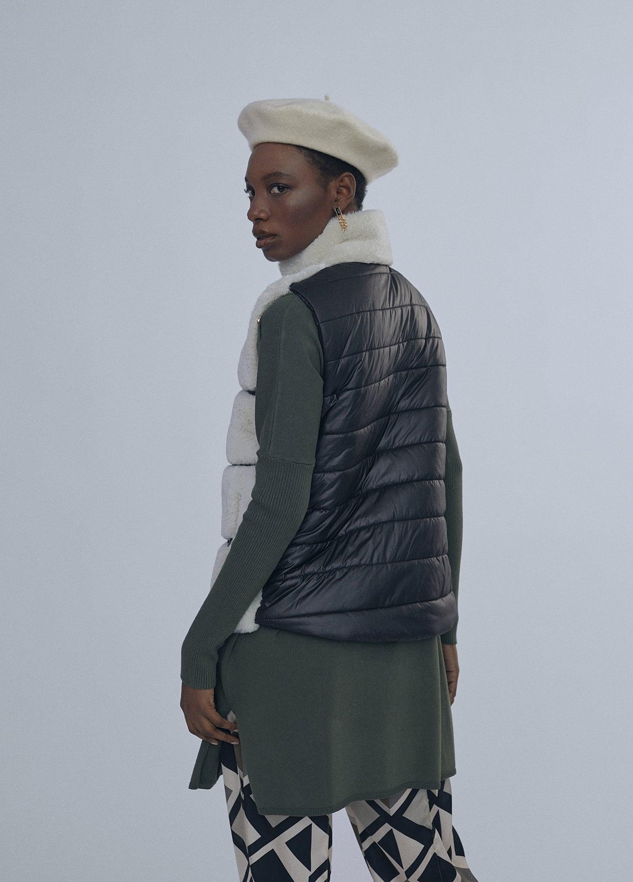 12464001-Fur waistcoat-White