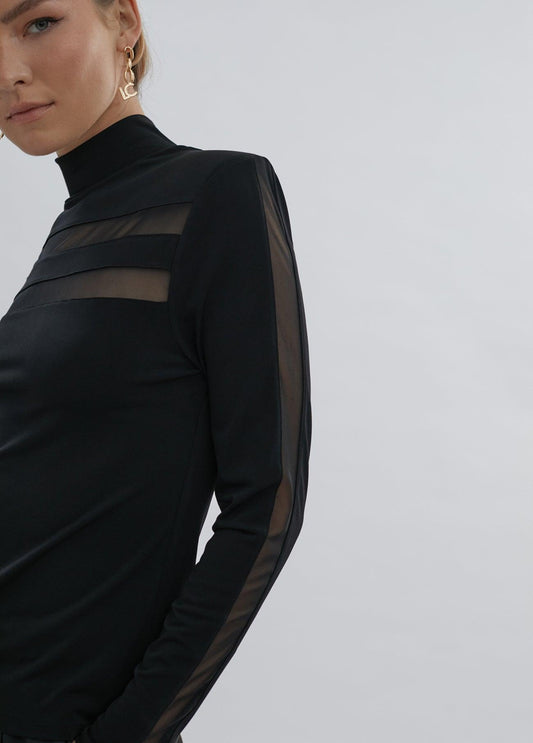 12464012-T-shirt with shoulder pads detail-Multi