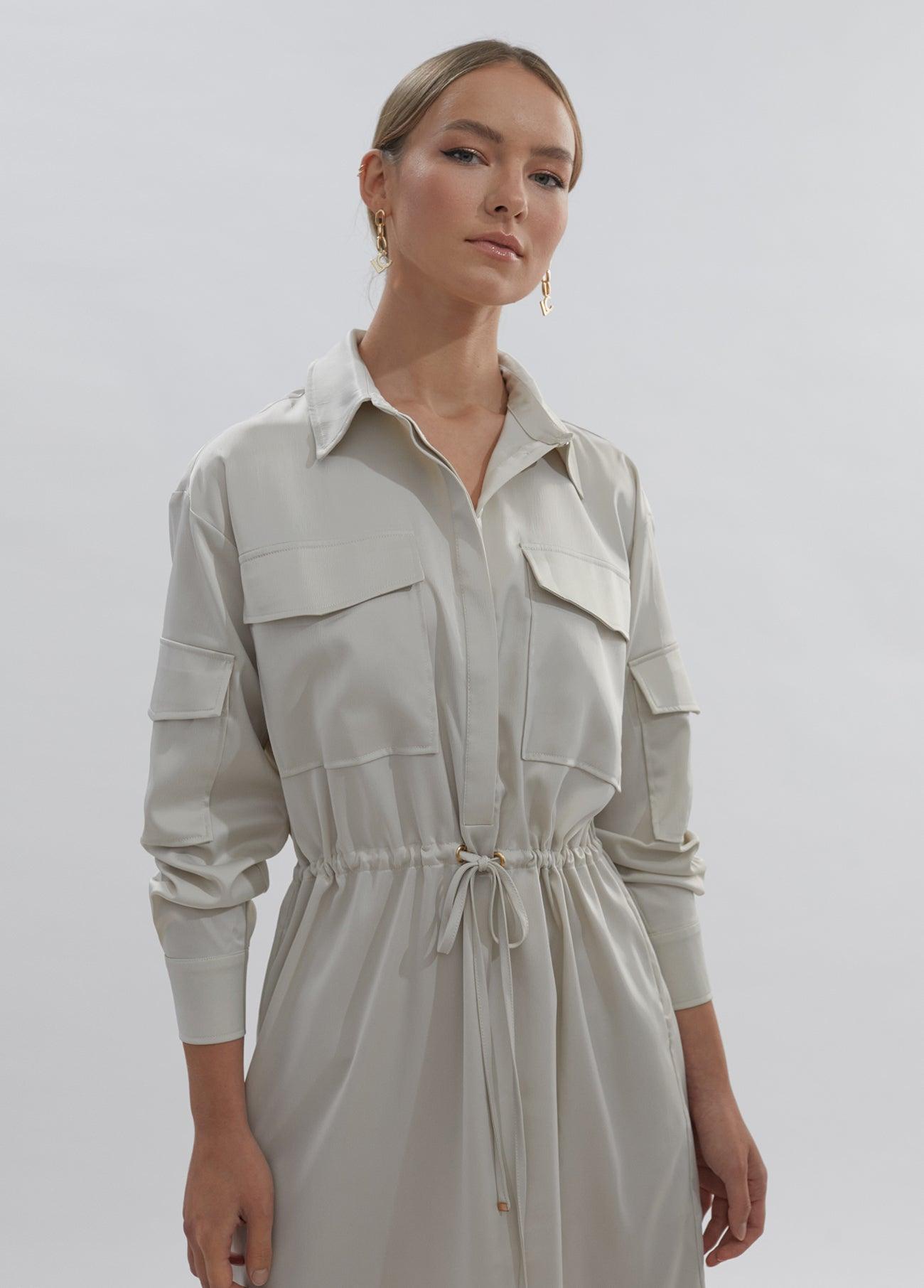 12465009-Satin dress-Ivory