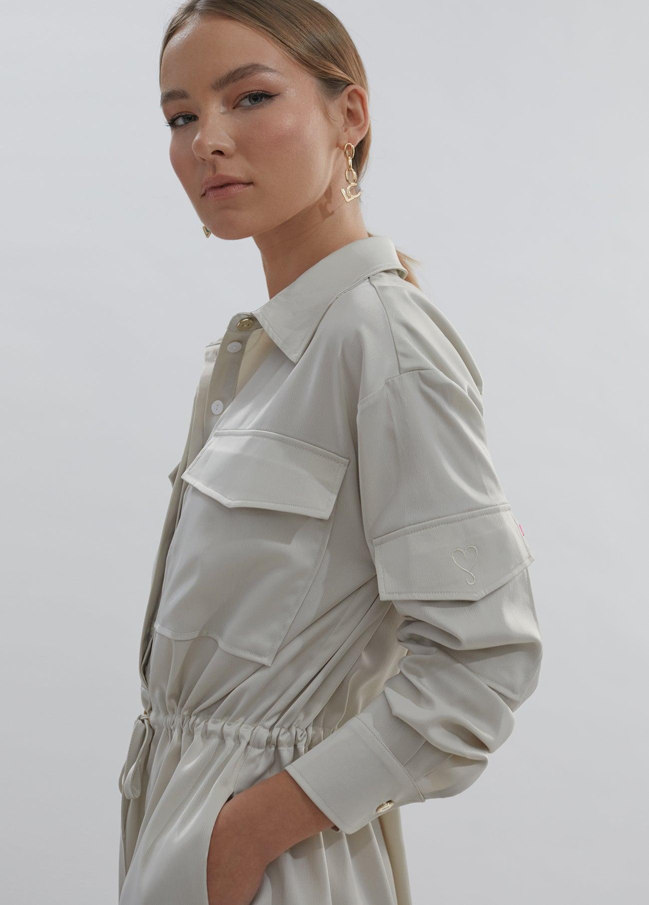 12465009-Satin dress-Ivory