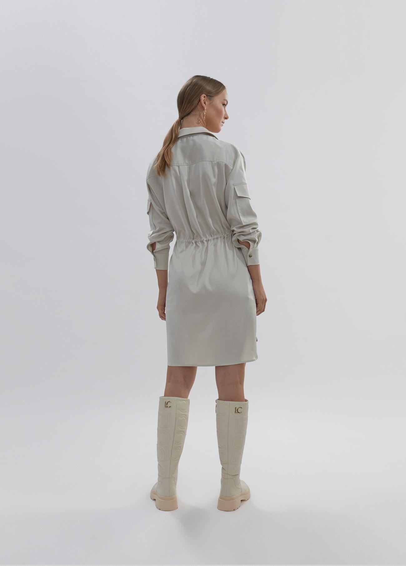 12465009-Satin dress-Ivory