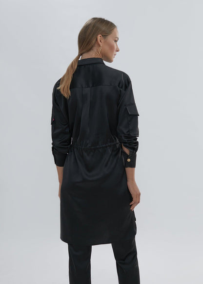 12465009-Satin dress-Black