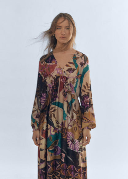 12465012-Flowing midi dress-Multi