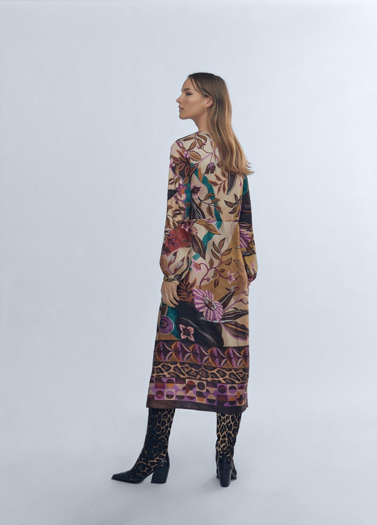 12465012-Flowing midi dress-Multi