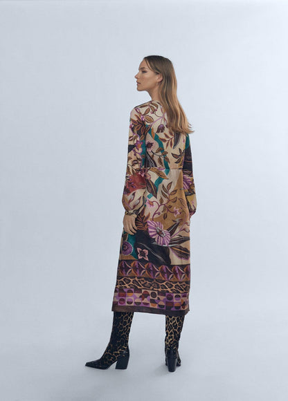 12465012-Flowing midi dress-Multi