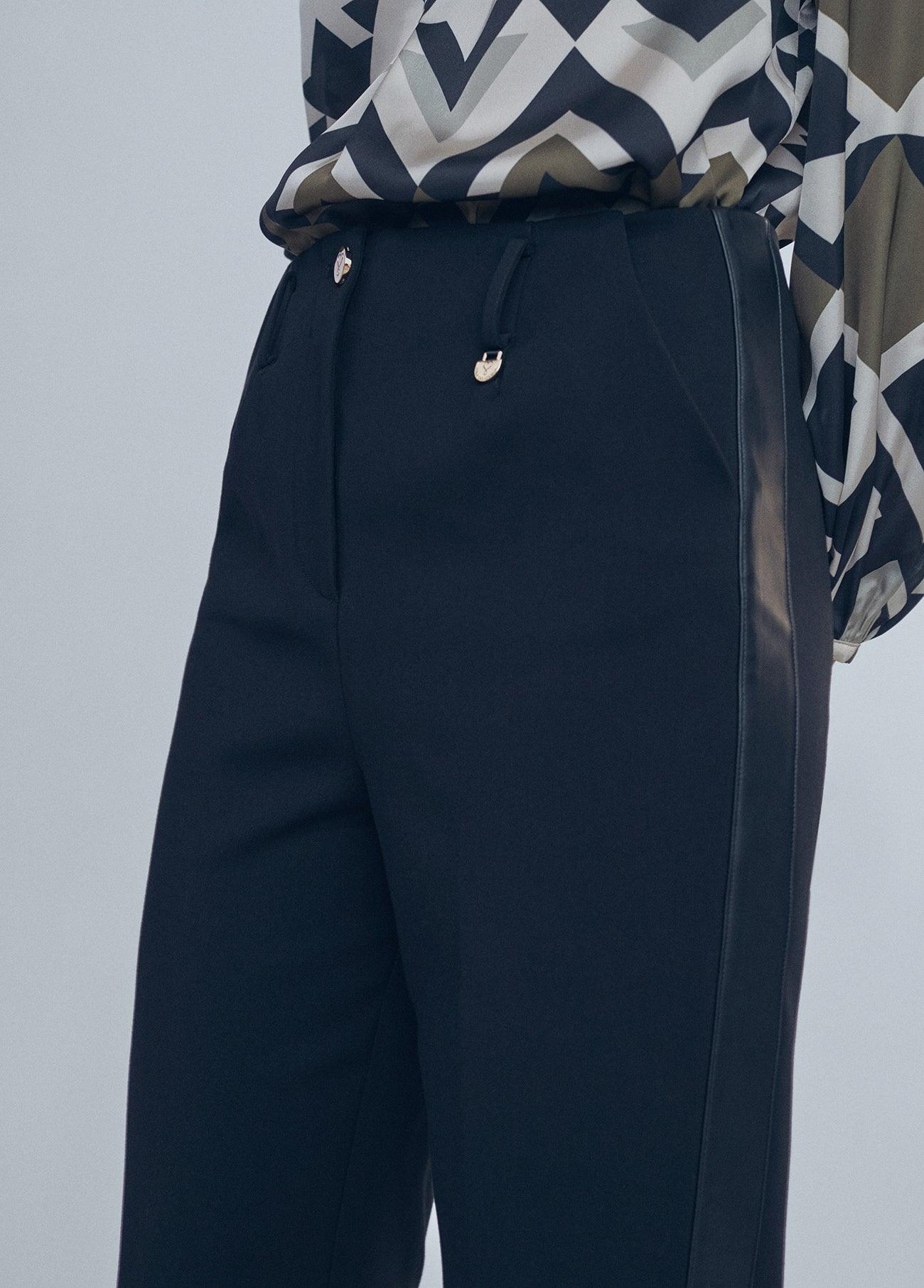 12467014-Faux leather trousers-Black