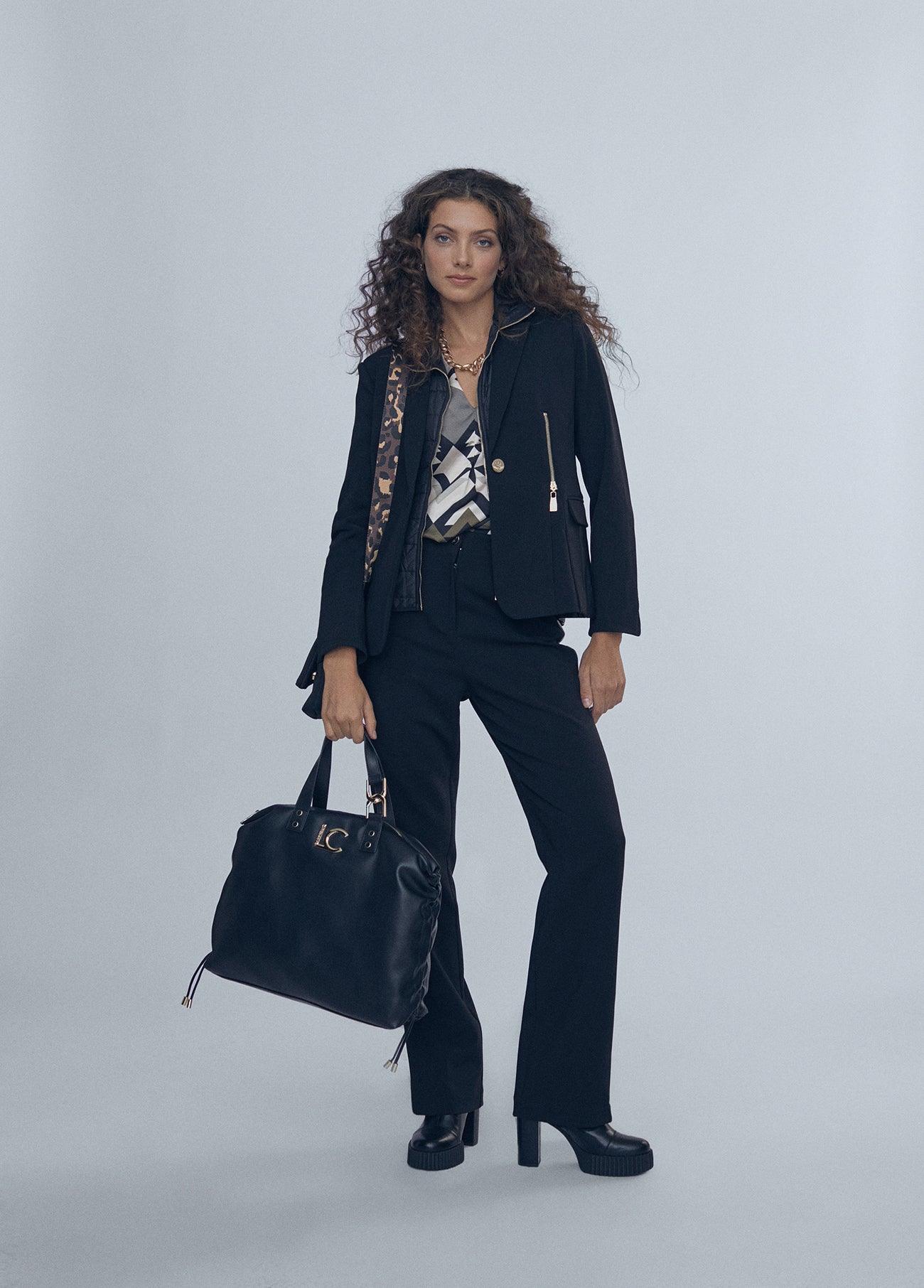 12467014-Faux leather trousers-Black