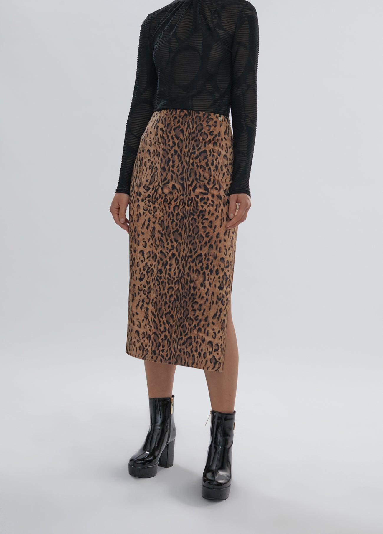 12468003-Animal print skirt-Multi