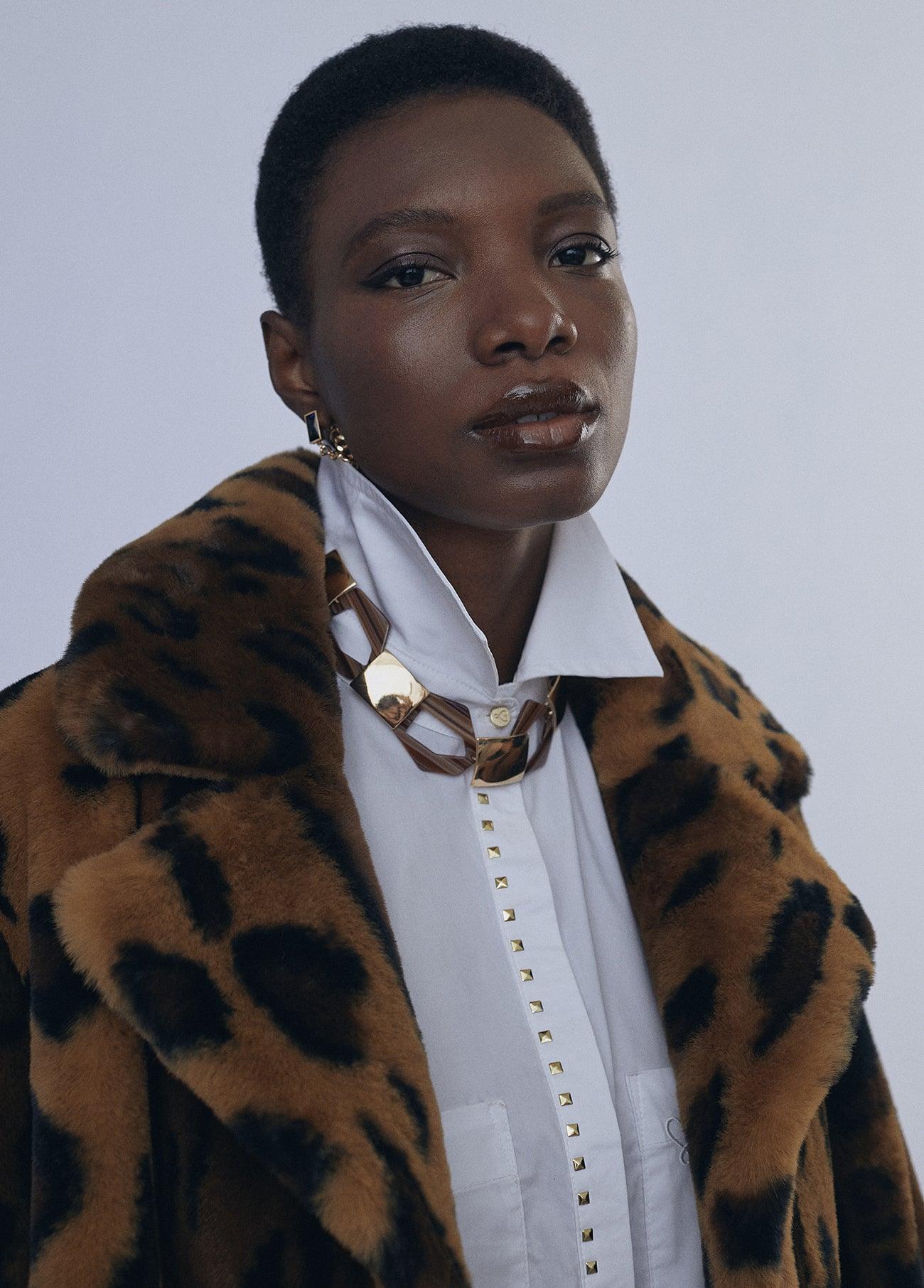 12470006-Animal print fur coat-Multi