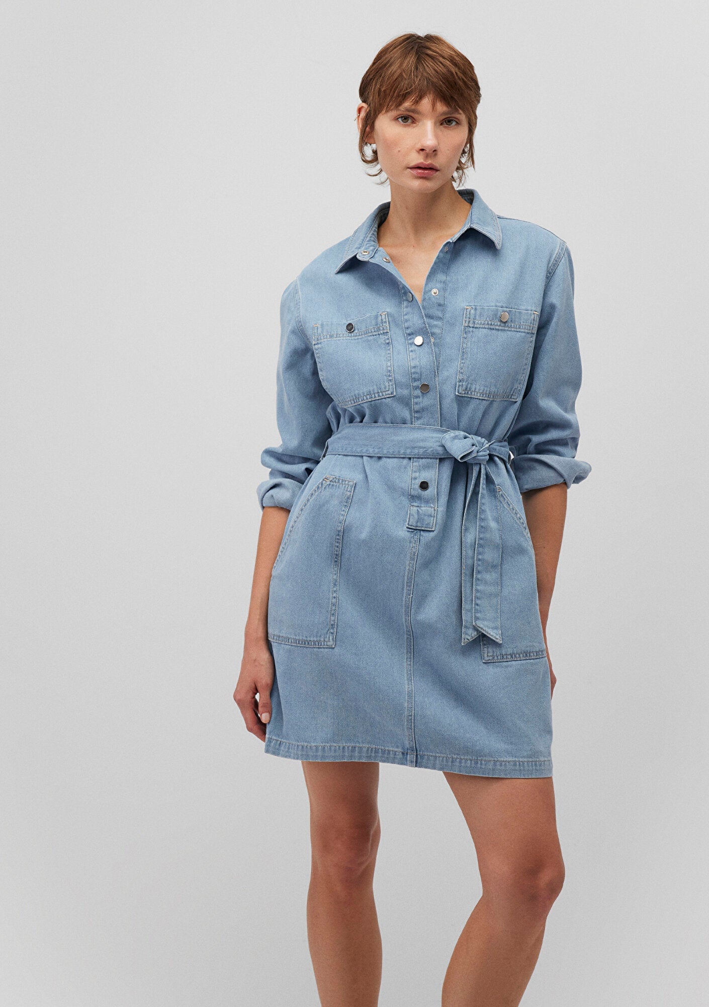 Bridget Light Blue Gold Jean Dress