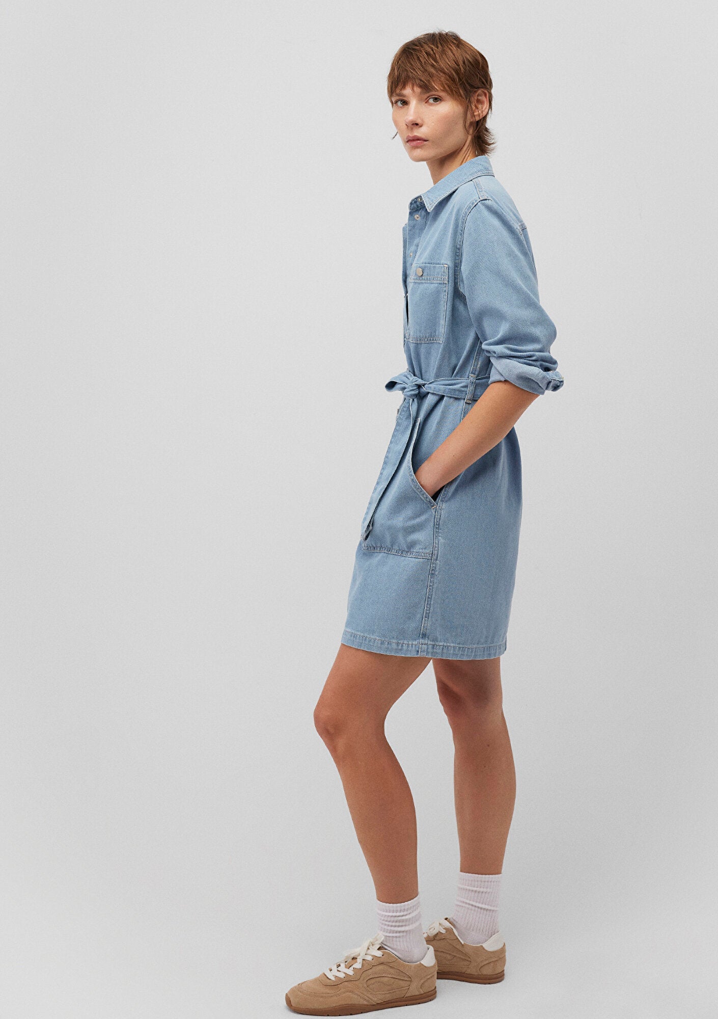 Bridget Light Blue Gold Jean Dress