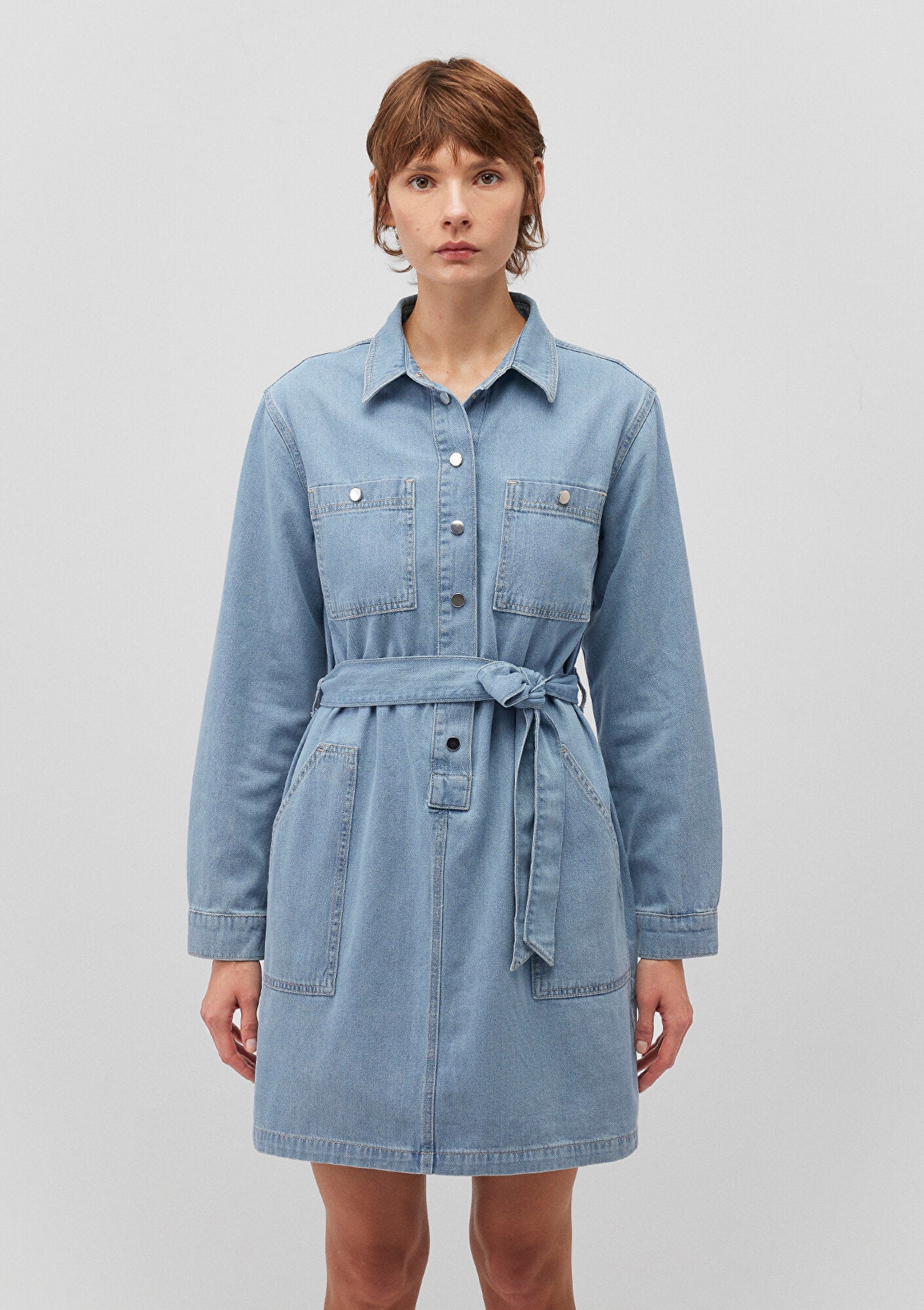 Bridget Light Blue Gold Jean Dress