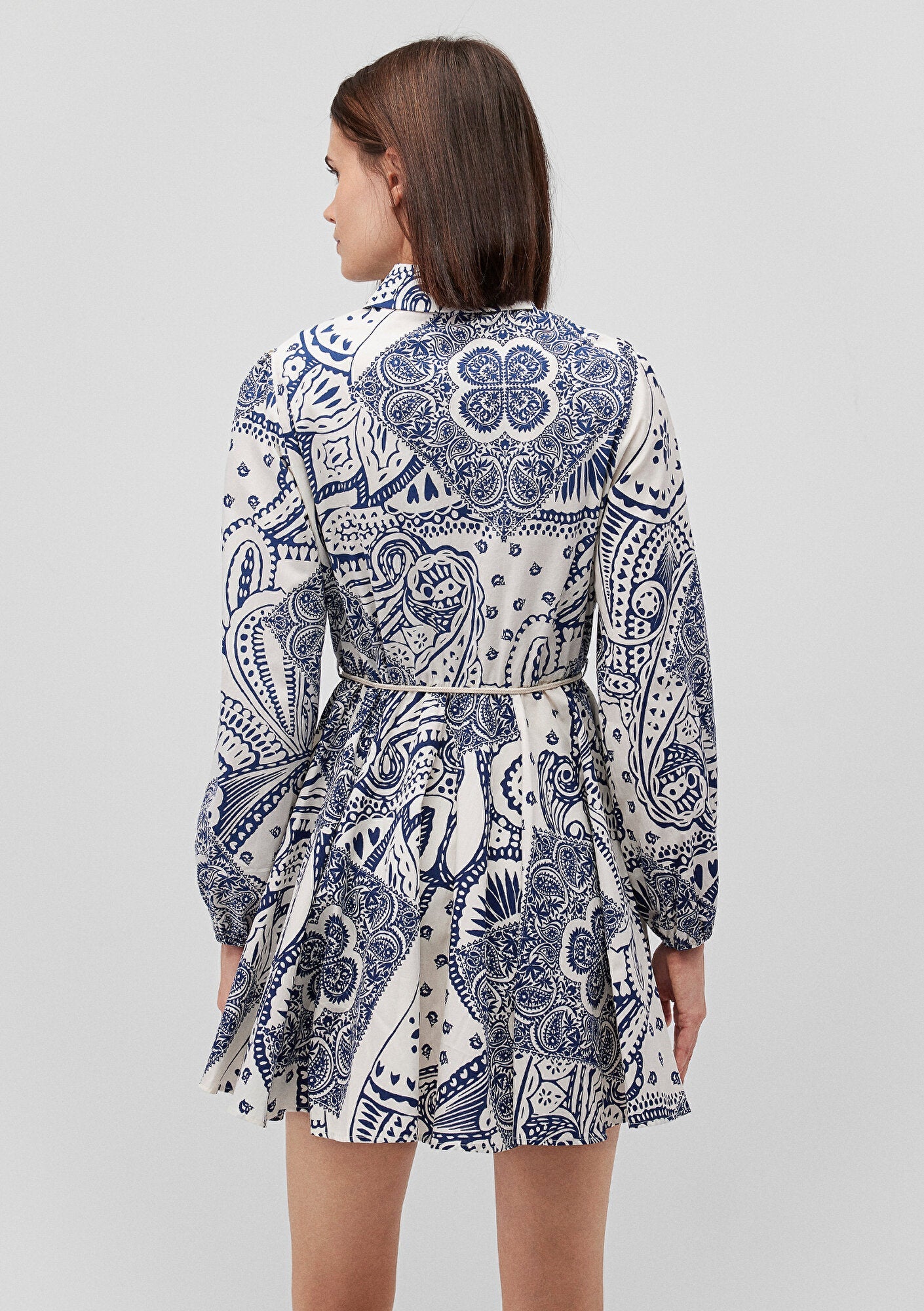 Printed Pleated Dress