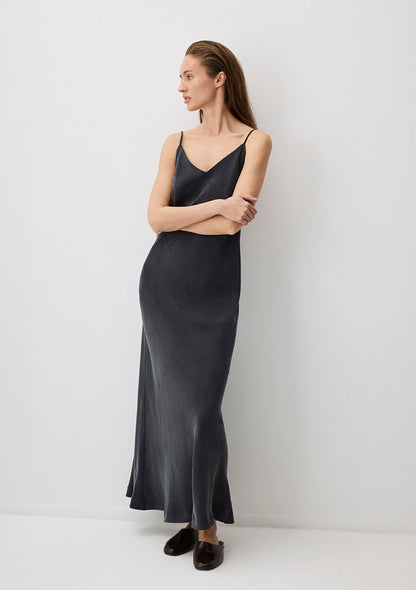 Black Tencel TM Lyocell Strap Dress