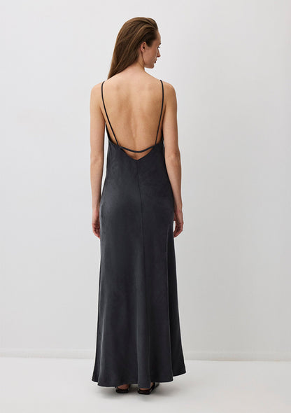 Black Tencel TM Lyocell Strap Dress