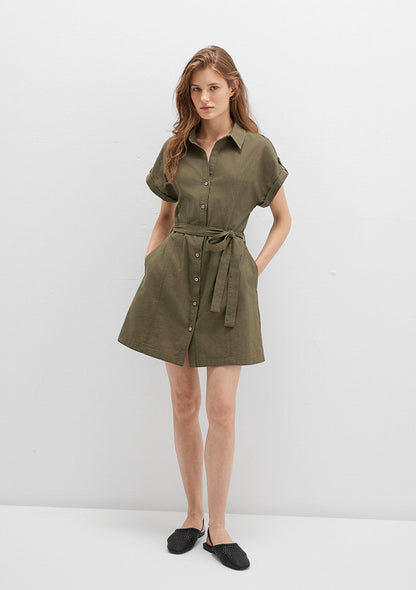 Khaki Shirt Dress