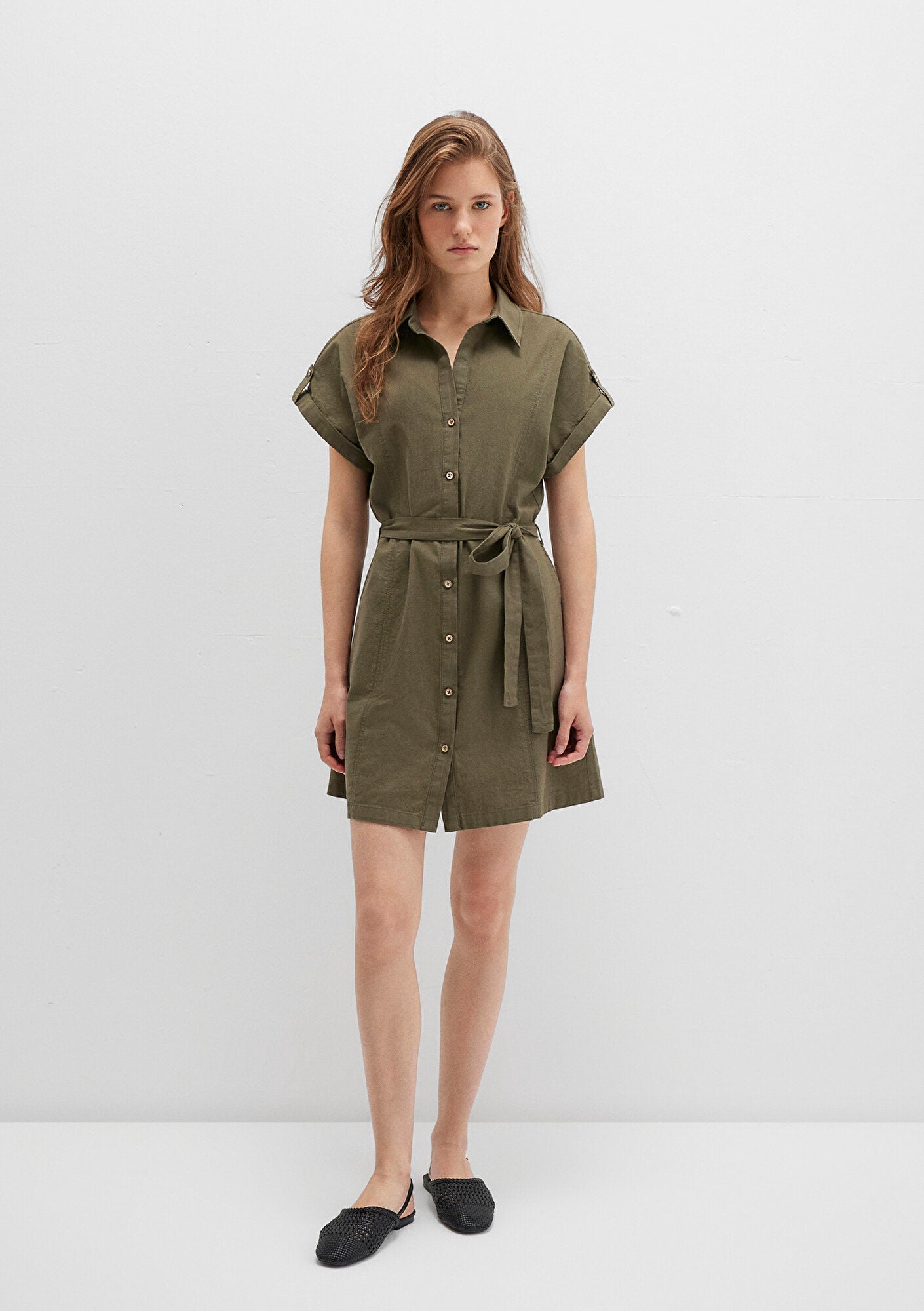 Khaki Shirt Dress