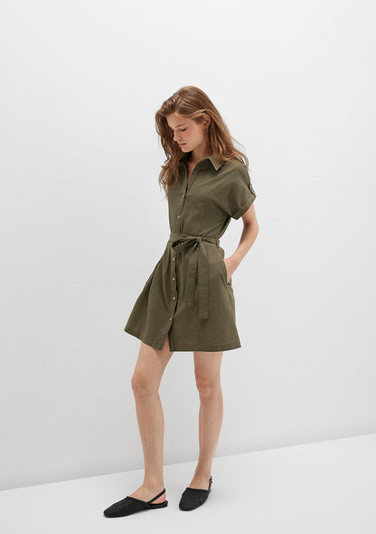 Khaki Shirt Dress