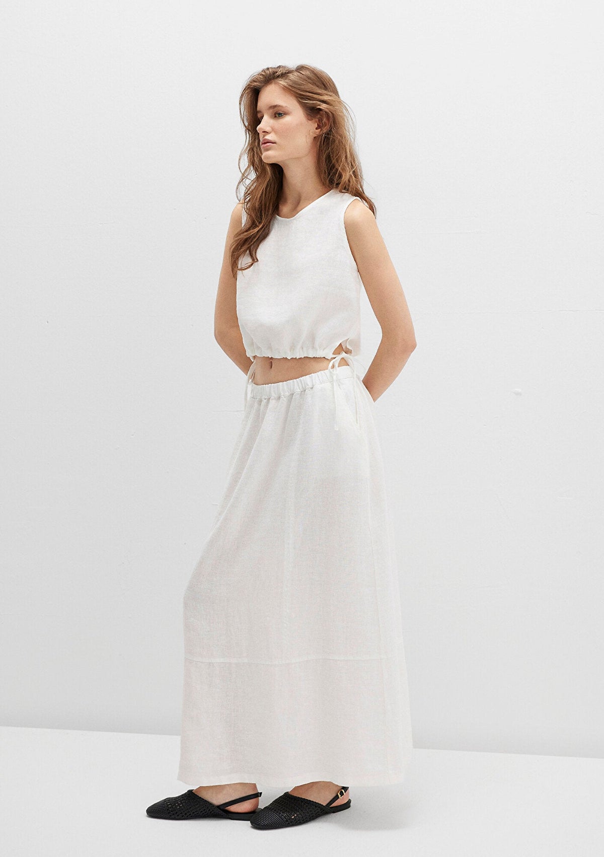 Tencel TM Lyocell Long White Skirt