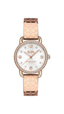 Delancey Rose Gold Tone Sunray Dial Etched Sprayed C'S Strap Watch - COACH Saudi Arabia Official Site