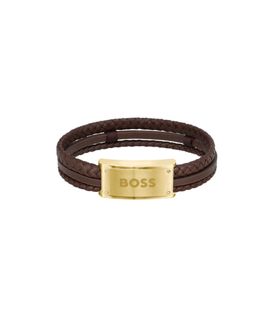 Hugo Boss Men Leather Bracelet Galen - 1580424