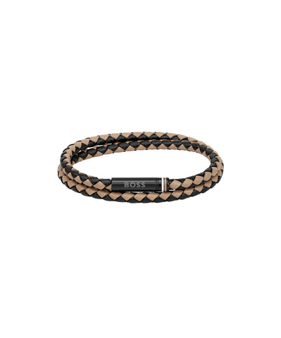 Hugo Boss Men Leather Bracelet Ares - 1580495S