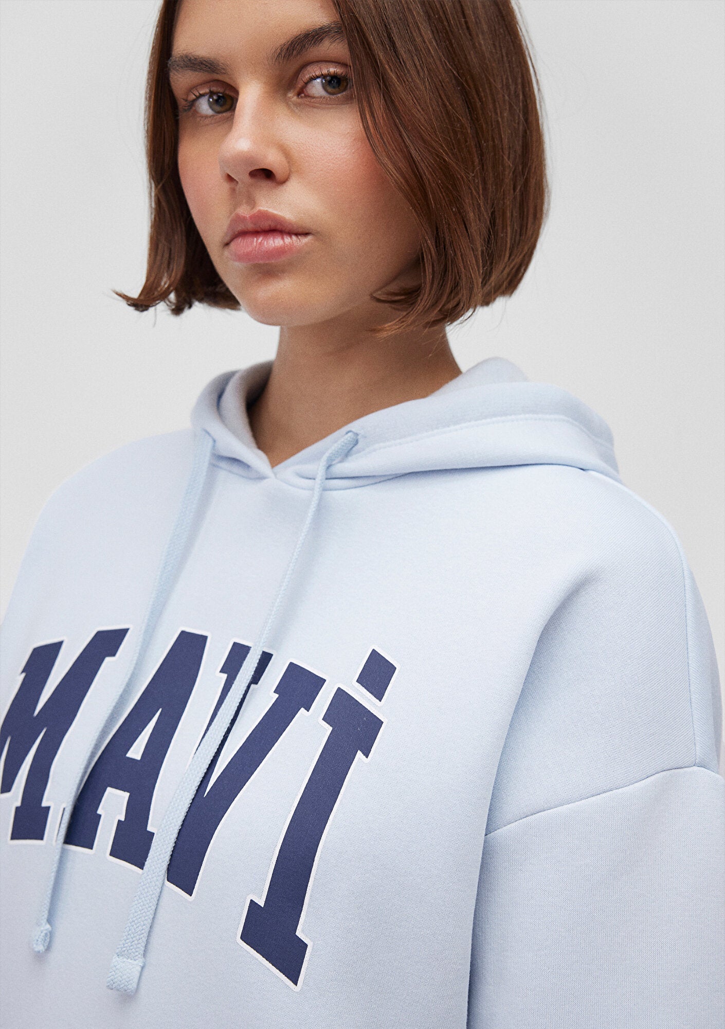 Mavi Logo Printed Hooded Blue Sweatshirt