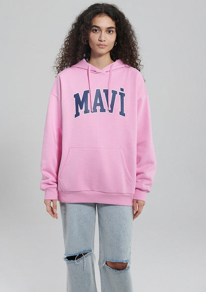 Mavi Logo Printed Pink Sweatshirt