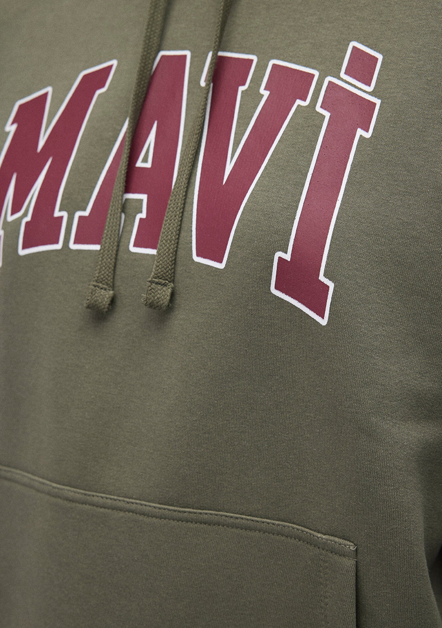 Mavi Logo Printed Hooded Green Sweatshirt