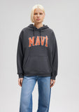 Mavi Logo Printed Hooded Black Sweatshirt