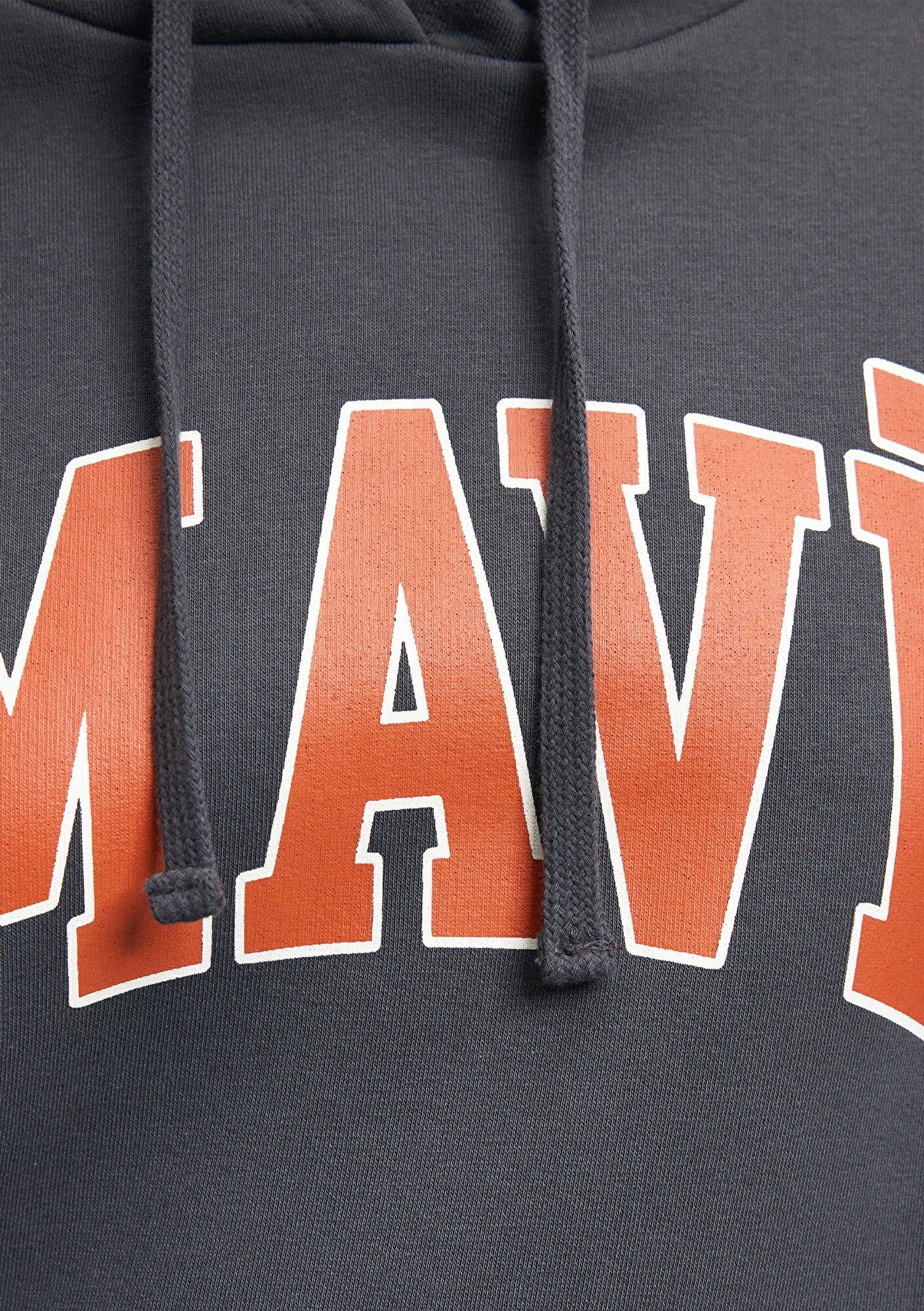 Mavi Logo Printed Hooded Black Sweatshirt