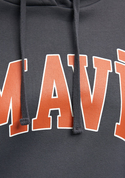 Mavi Logo Printed Hooded Black Sweatshirt